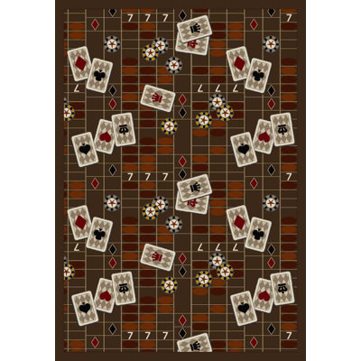 Gaming and Entertainment Feeling Lucky Area Rug