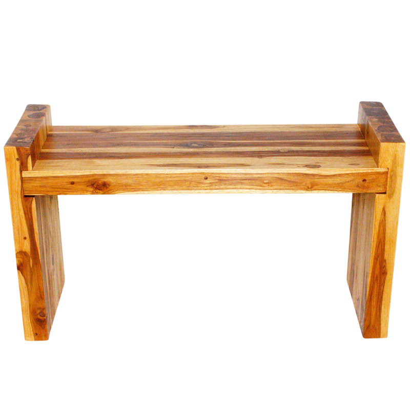 Banc en bois massif Harragan, H 20,5 po x l 36 po x P 12,5 po, Naturel