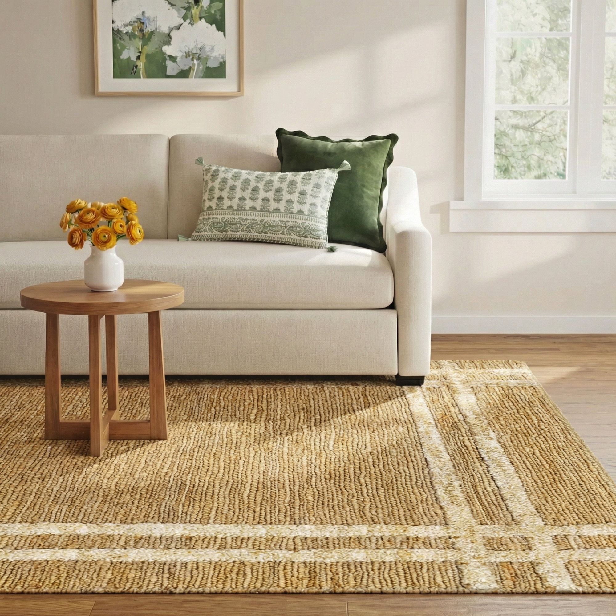 Jorgie Handmade Jute / Sisal Tan Rug, Rectangle 8' x 10'