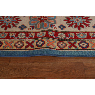 Tapis bleu clair à teinture végétale Kazak