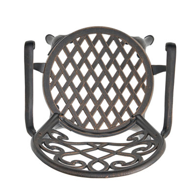 3 Piece Cast Aluminum Bistro Set with Ice Bucket