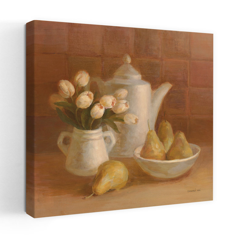 Ironstone avec tulipes, H 32 po x l 32 po