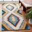 Tapis noir / ivoire Beardall en laine / coton tissé à la main-1823900280