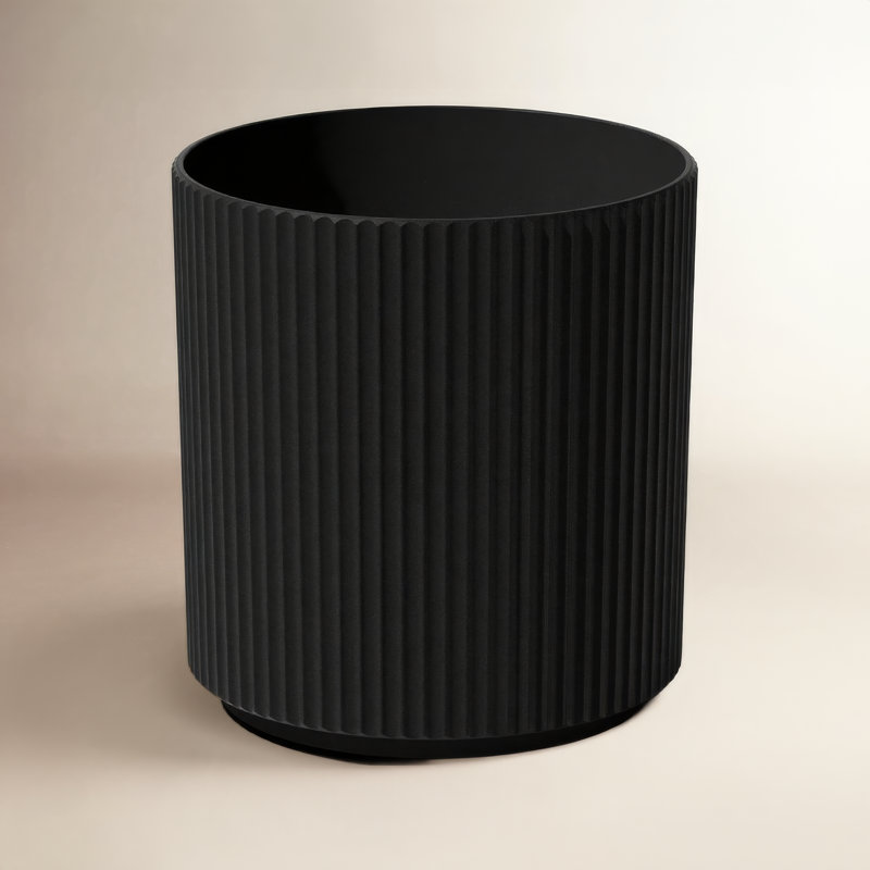 Pot à fleurs rond Demi Series, Noir, 1, H 19,75 po x l 18,5 po x P 18,5 po