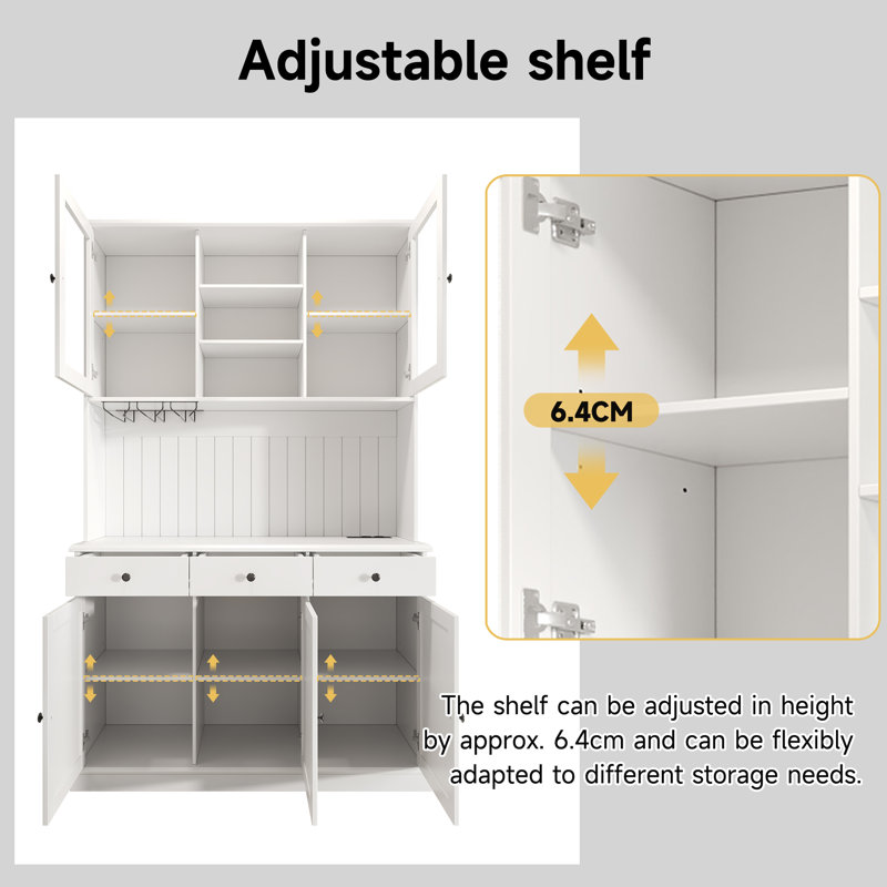 191cm Kitchen Pantry, White