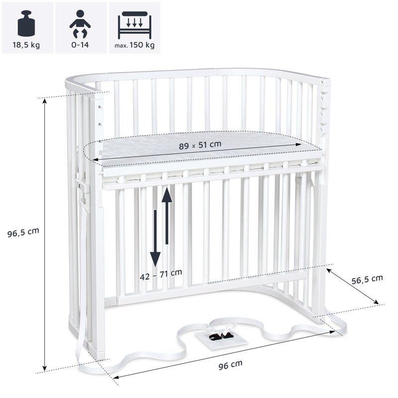 babybay Boxspring Comfort Plus co-sleeper, Lacquered White