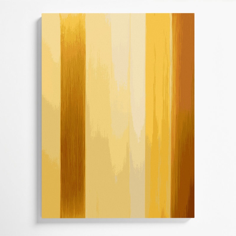 Art abstrait sur toile jaune, H 18 po x l 12 po