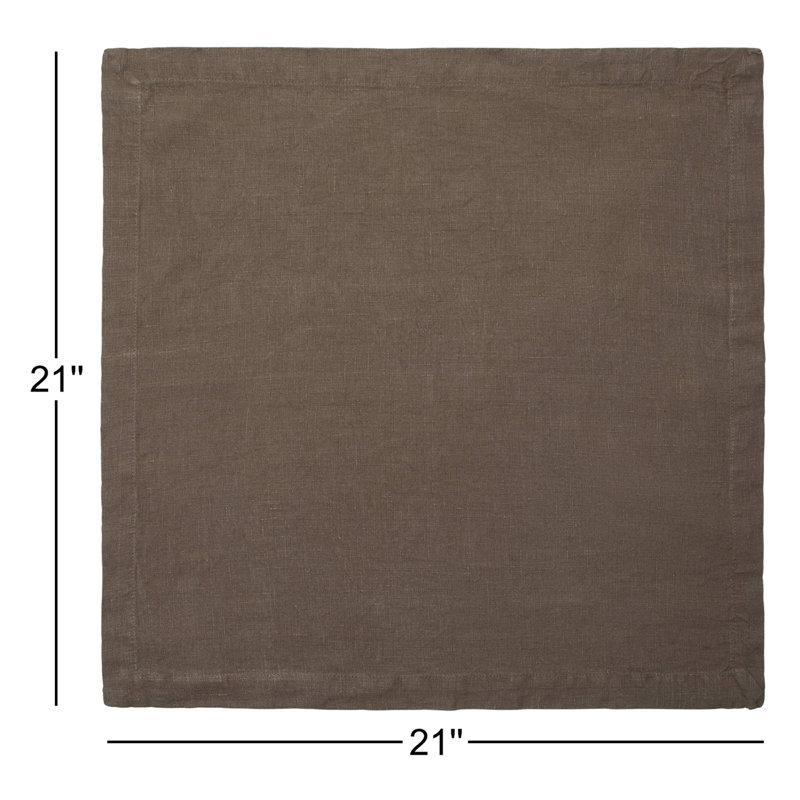 Dalissa Linen Square Napkins, Walnut