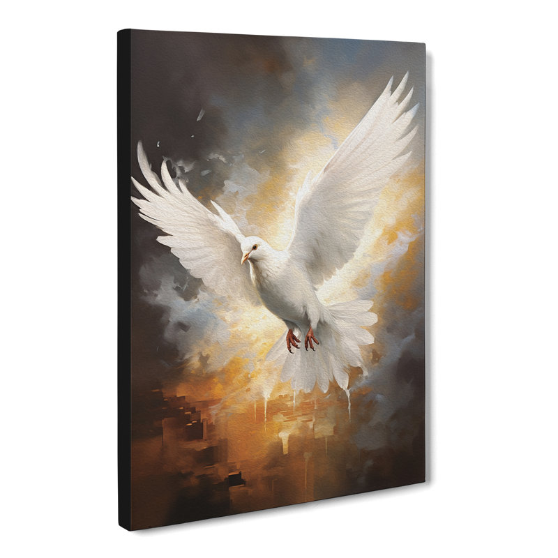Dove Bird Modern Art - Wrapped Canvas, 60cm H x 40cm W x 3cm D