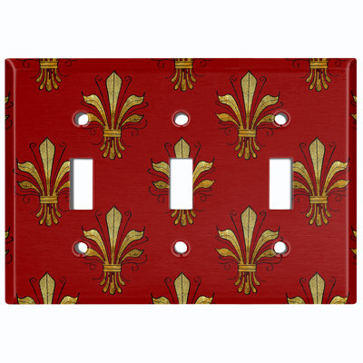 Patterned 3 - Gang Toggle Light Switch Standard Wall Plate