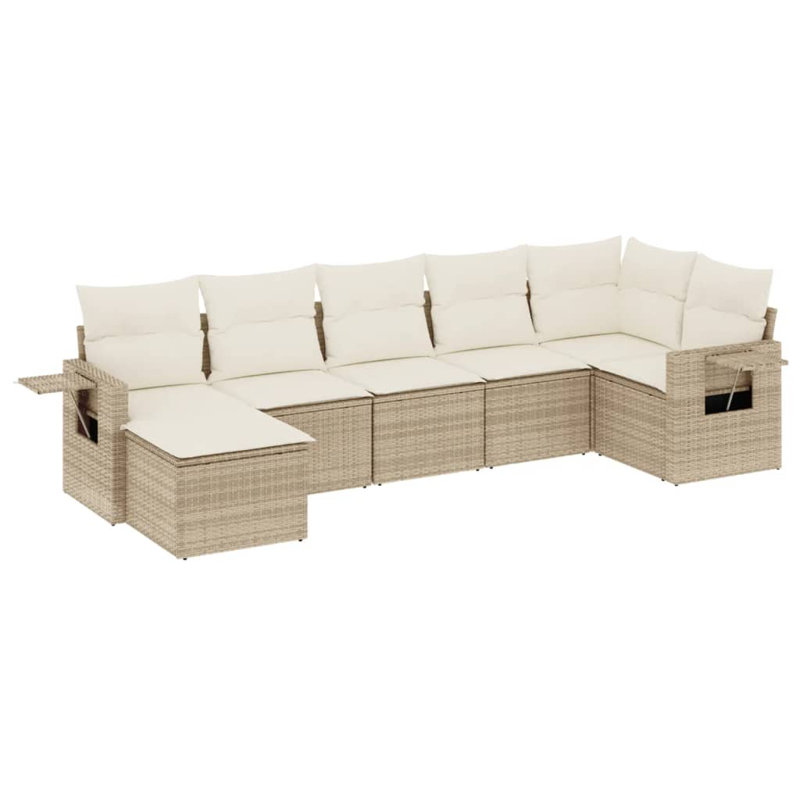 Vidaxl Garden Sofa Set, Cream White, Beige