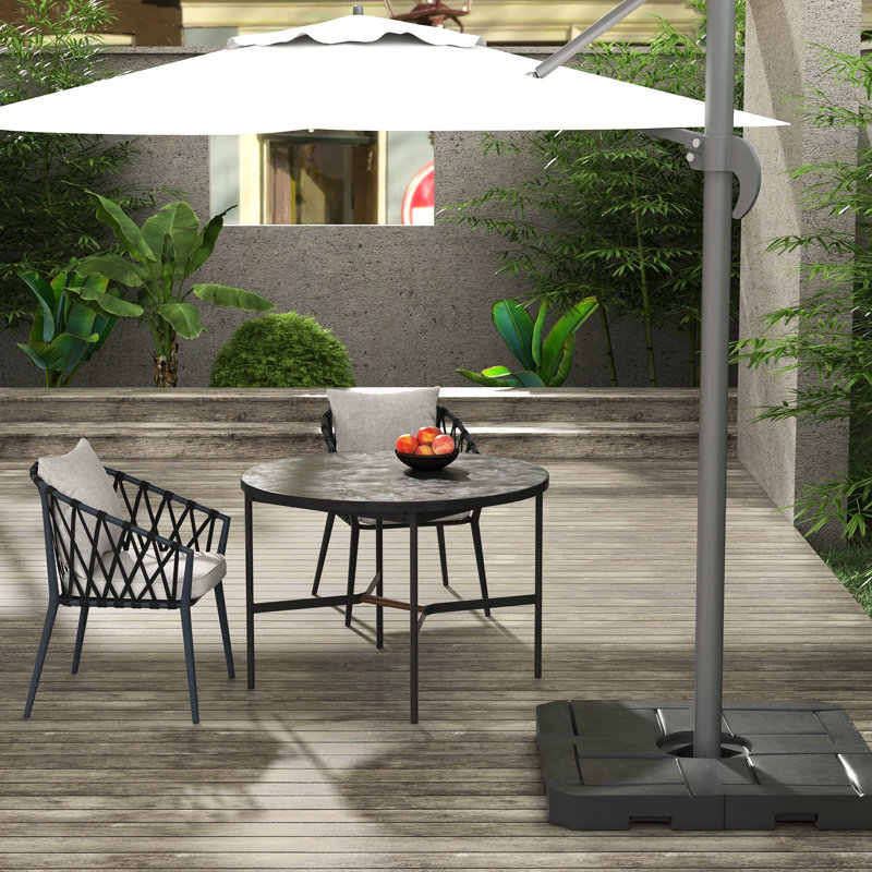 Poids de la base du parasol de patio, 175 lb Capacité en eau, 230 sable, noir extérieur, remplissable à l'eau, sable,