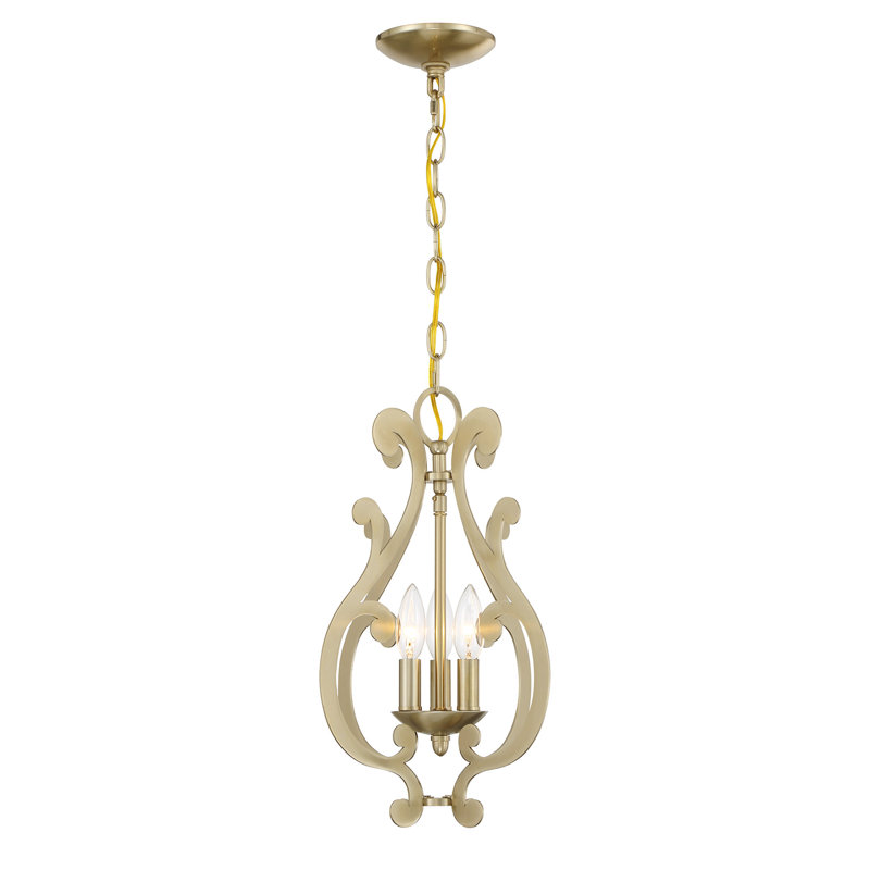 Luminaire suspendu en laiton noble 3 lumières Lombard