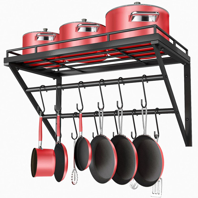 Red Barrel Studio® Metal Rectangle Wall Mounted Pot Rack & Reviews