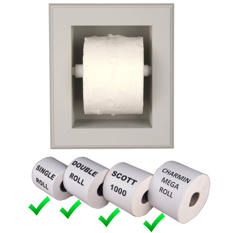 Porte-papier hygiénique encastré Tracy, Avec une couche d'apprêt