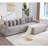 110.75" Modular L Shaped Sofa, Corduroy Fabric Sectional Couch,With A Movable Footstool, Cup Holders,Bring 8 Throw Pillows,Side Pocket,Unfold Into A Bed-1047168110