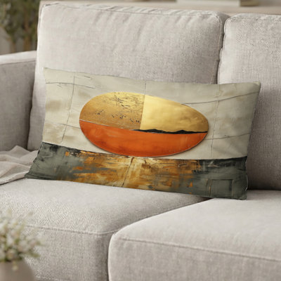 Coussin décoratif imprimé Japon - Coucher de soleil japonais doré sur un lac
