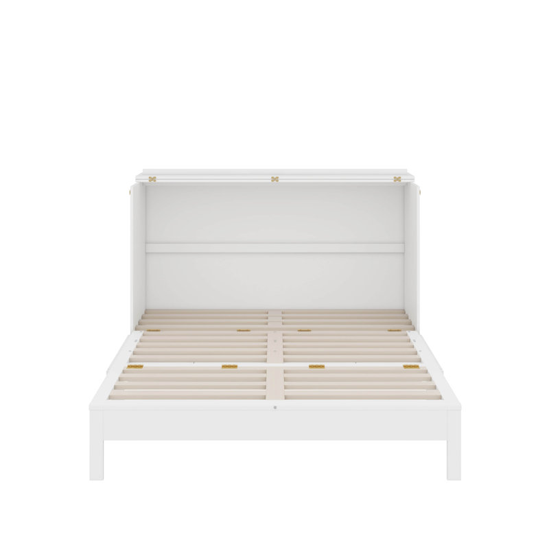 Lit escamotable avec tiroirs Murphy, Double, Blanc