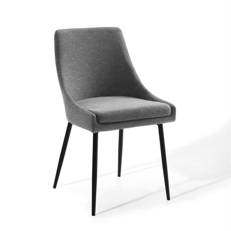 Carson Carrington Lagersberg Upholstered Fabric Dining Chairs (Set of 2), Charcoal, Black