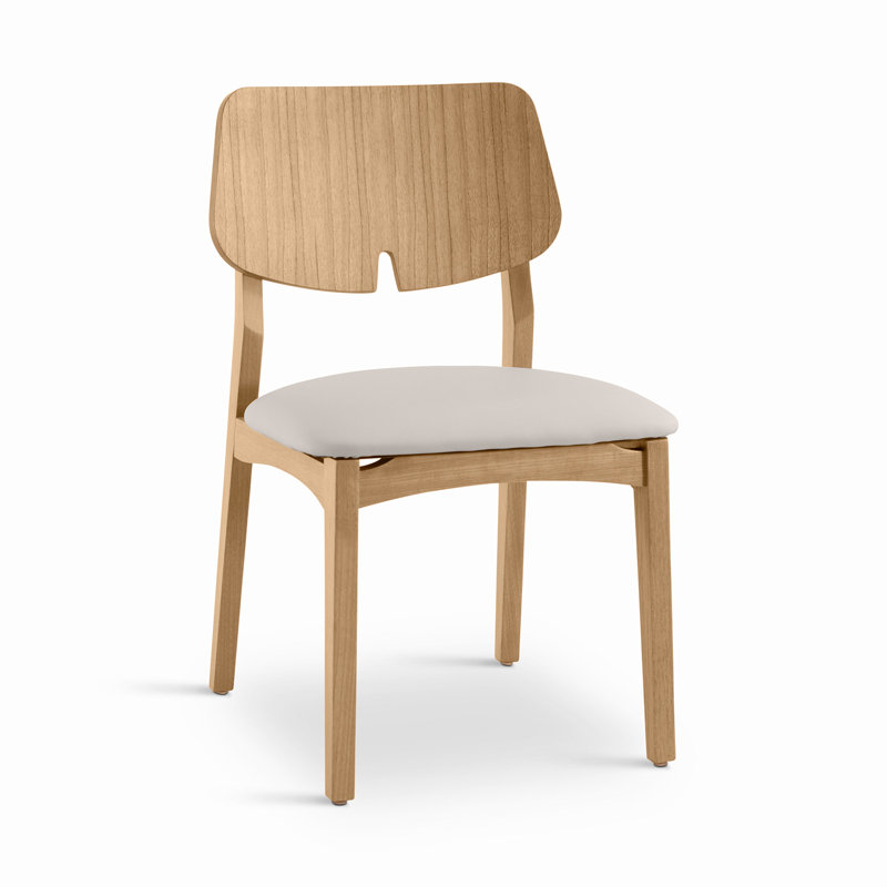 Modern Brazilian Beth Side Chair, Shimmy Cream/Nogal