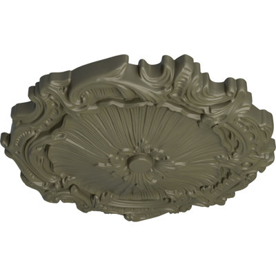 Endurathane Plymouth Ceiling Medallion, 16 3/4"OD x 1 3/8"P (Fits Canopies up to 1 5/8"), Hand-Painted Spartan Stone Finish
