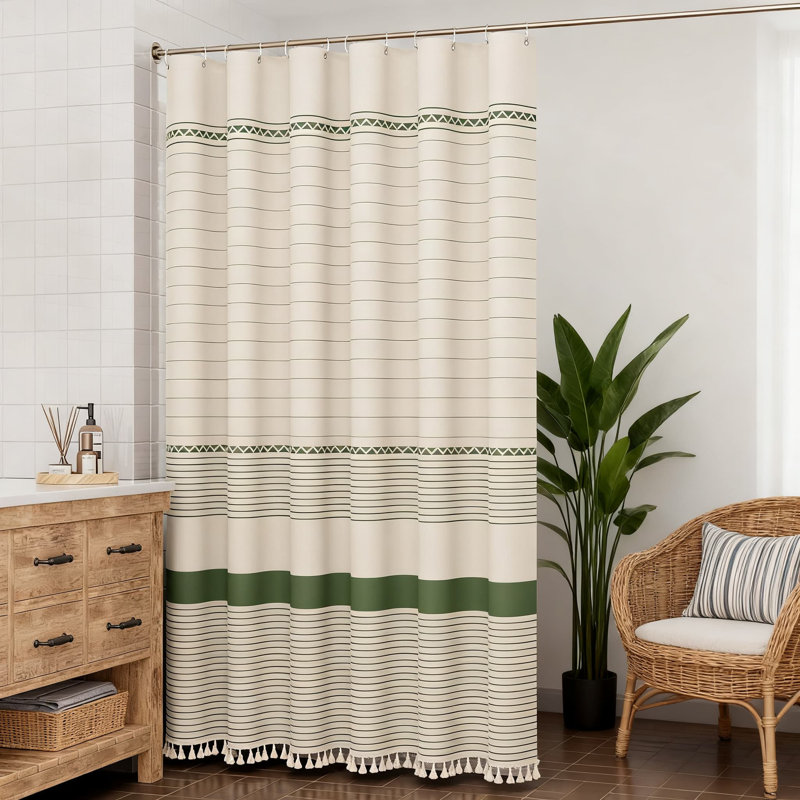 Rideau de douche Farmhouse, Vert