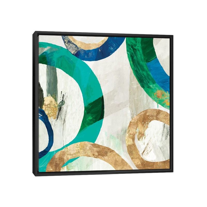 «Rings I», reproduction sur toile, H 18 po x l 18 po x P 1,5 po, Toile avec cadre noir, Pas de tapis