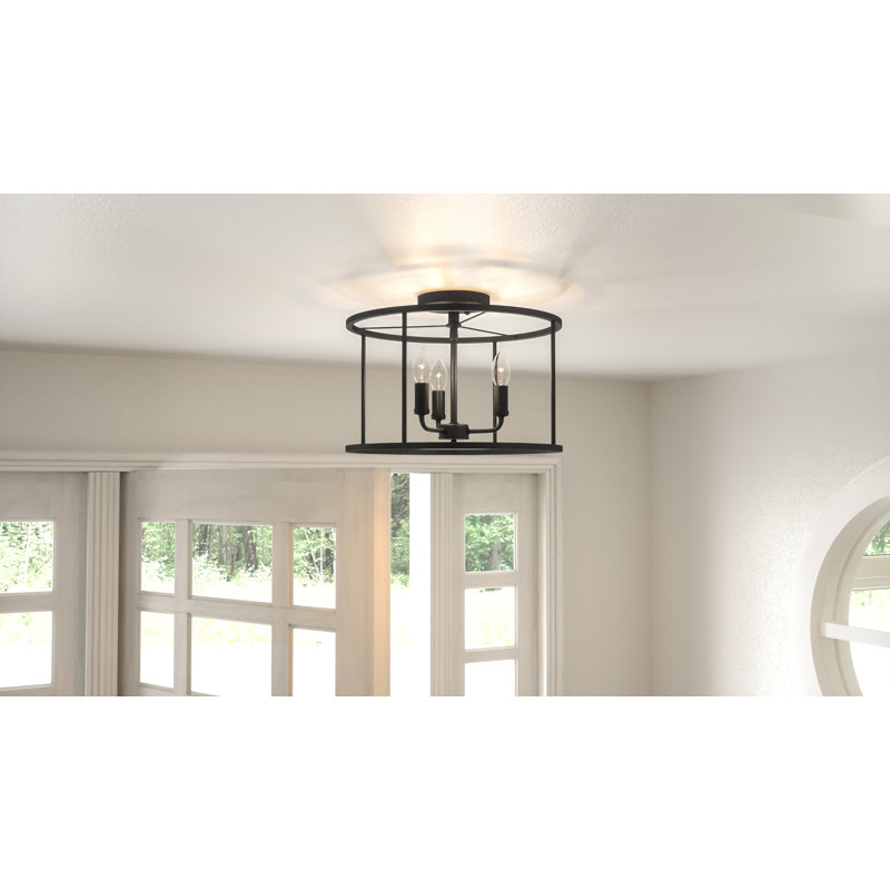 Sanger Semi Flush Mount, Matte Black