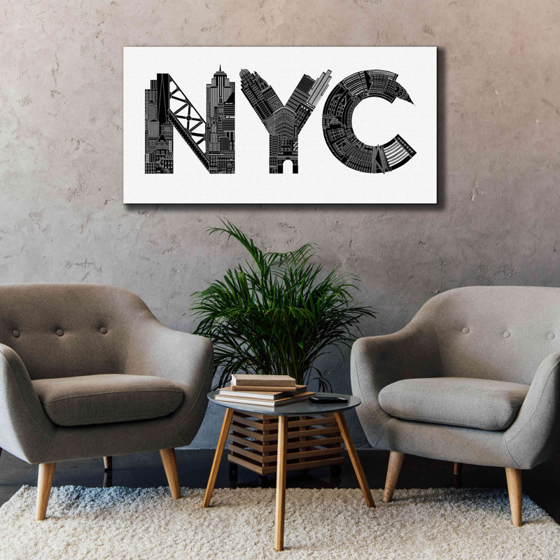 'NYC' by Robert Farkas, Giclee Canvas Wall Art, 30" H x 60" W x 1.5" D