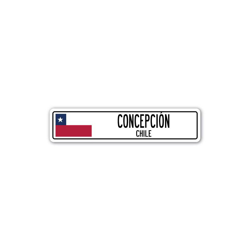 Plaque de rue en aluminium Addisyn Concepcion, Chili, H 4 po x l 18 po x P 1 po