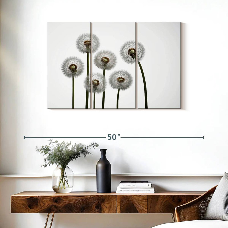 Harnek Five Dandelion Stalks, 24" H x 38" W