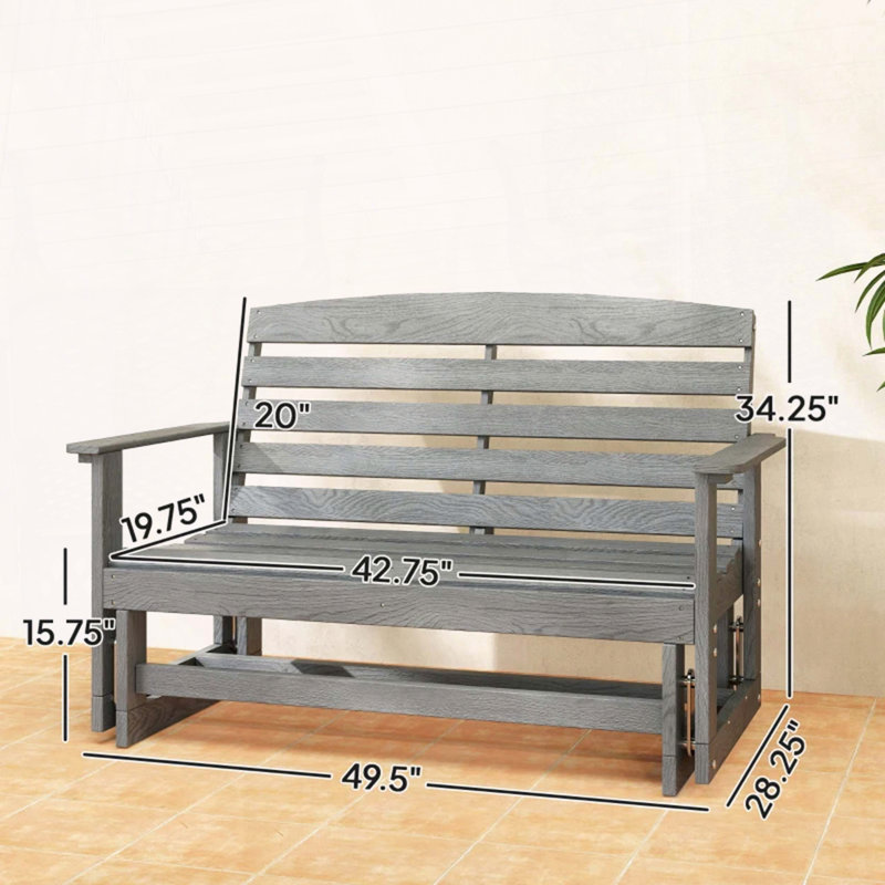 Causeuse d'extérieur avec banc oscillant, Gris