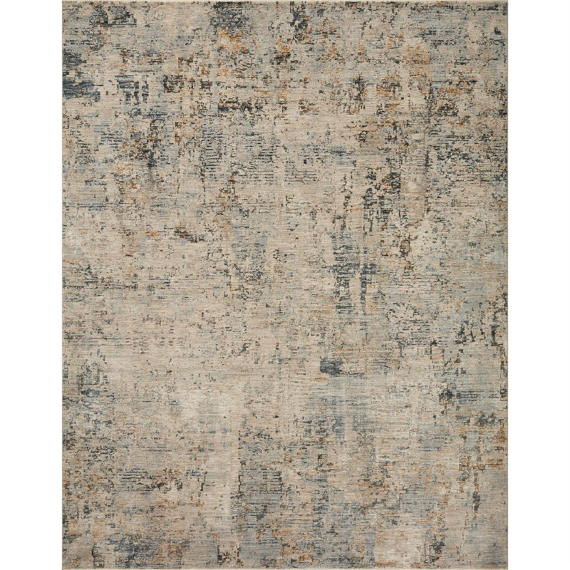 Tapis beige / ciel abstrait Kanesha, Tapis de couloir beige