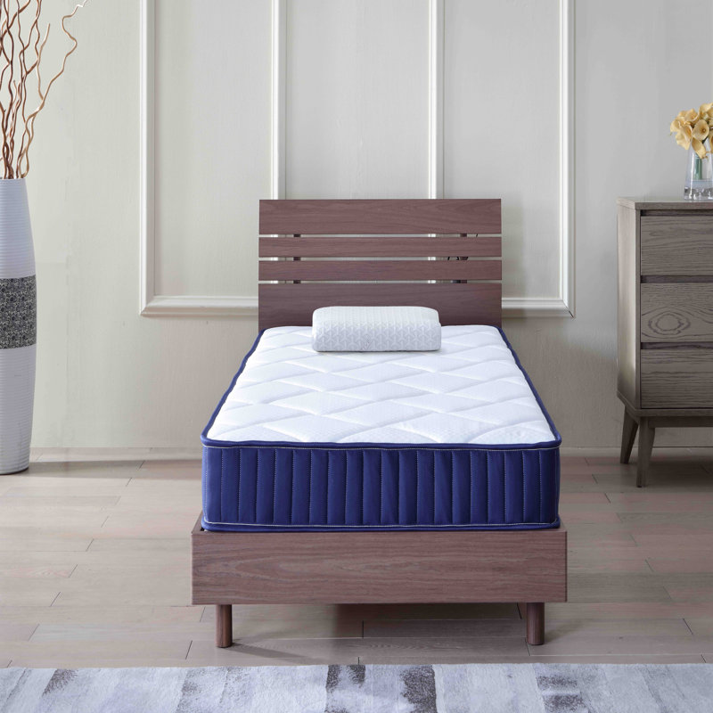 Matelas simple de 6 pouces, matelas hybride en mousse et à ressorts dans une boîte, tissu doux et respirant de taille moyenne et support adaptatif, certifié Certipur-US, matelas simple dans la chambre d'invités et d'enfants