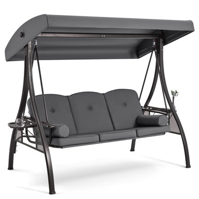 Kolyn Porch Swing with Stand and Adjustable Canopy