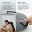 Ensemble complet de robinetterie de douche thermostatique circulaire à 3 fonctions avec pommeau de douche mural effet pluie, douchette à main et jets corporels-134155043