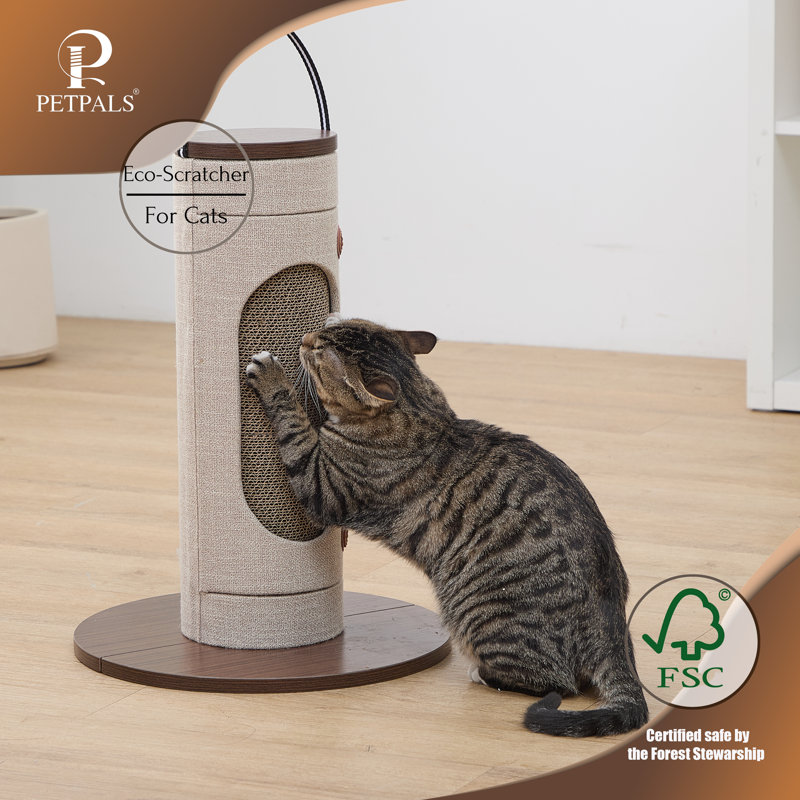 Petpals 20" Tall Eco-scratcher -  Corrugated Cardboard