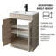 Meuble-lavabo simple autoportant de 24 po avec lavabo en céramique, avec rangement et portes à fermeture en douceur pour petits espaces-97417512