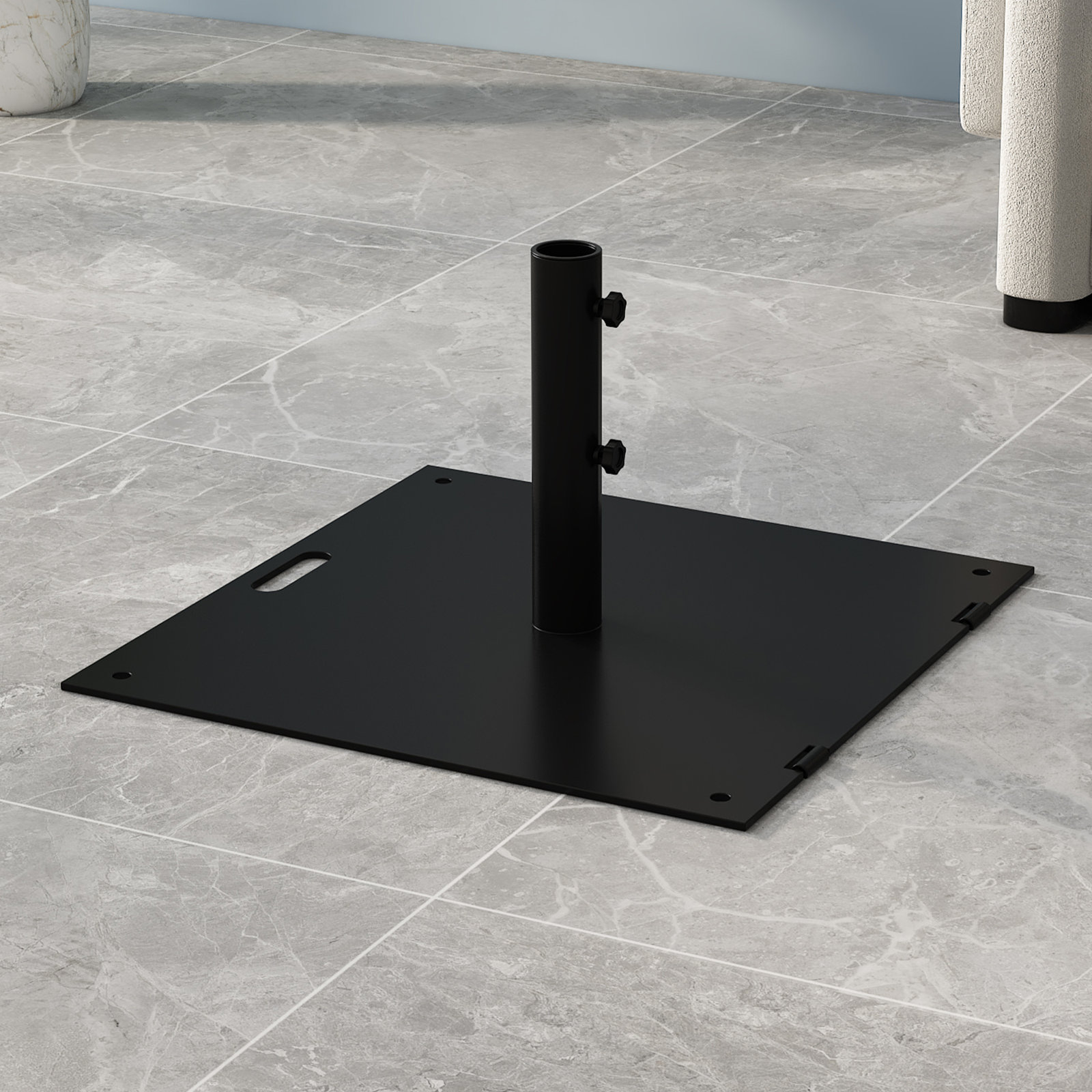 Steel Free-Standing Umbrella Base, Matte Black