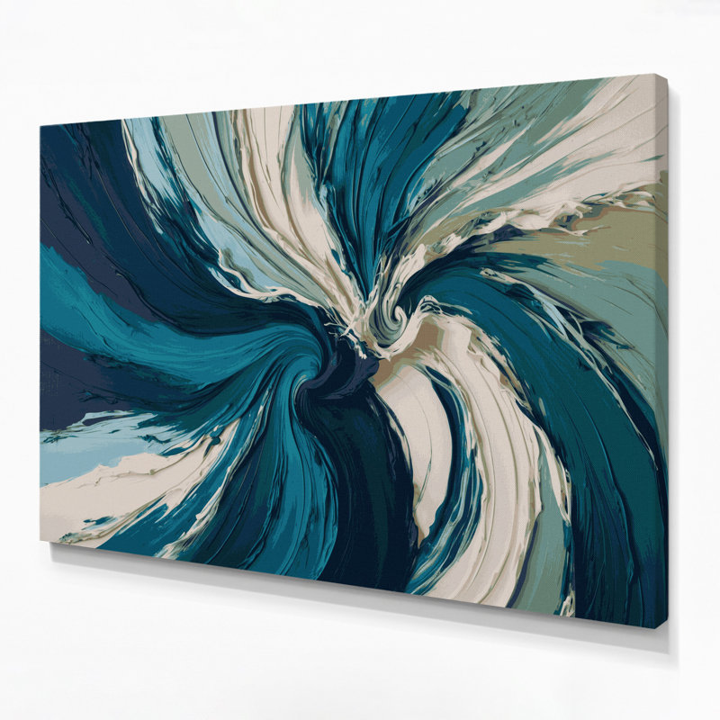 «Lyrical Abstraction 84», art mural sur toile bleue, H 12 po x l 18 po