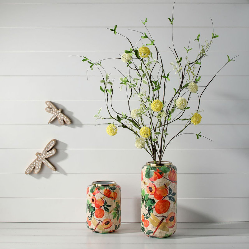 8-12" Iron Peach Orchard Vase