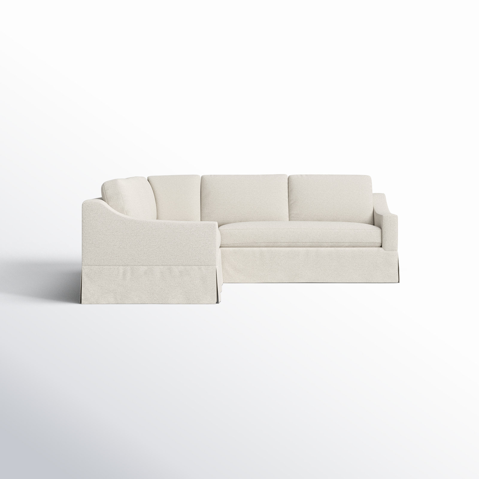 Cranbrook Slipcovered L-Sectional, Nomad Snow Crypton® Chenille