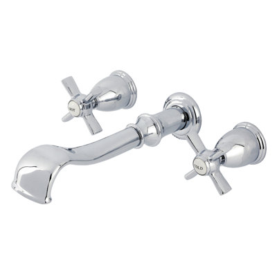 Kingston Brass Millennium Two-Handle 3-Hole Wall Mount Roman Tub Faucet