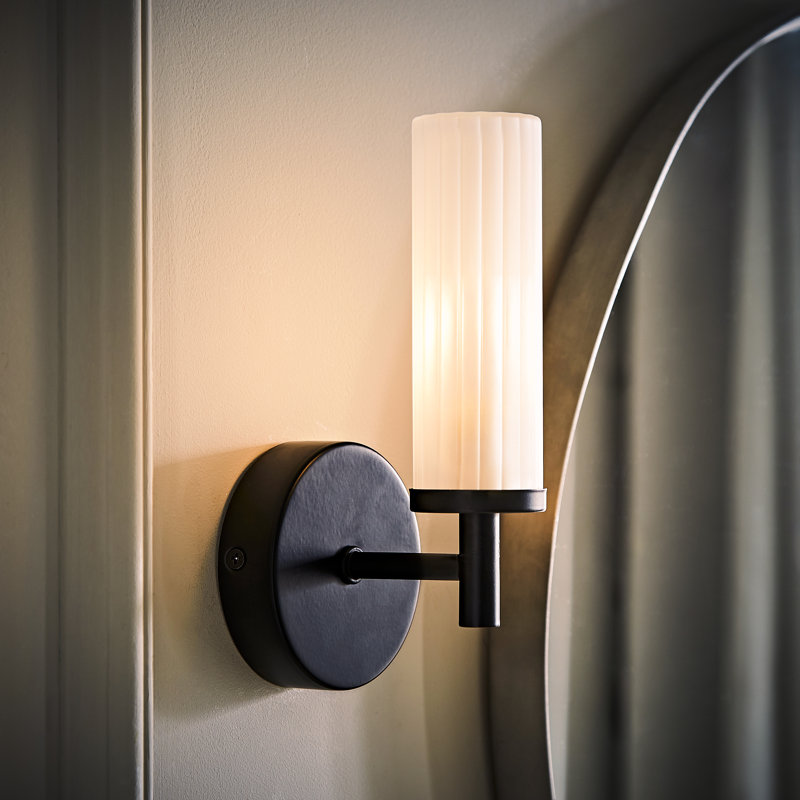 Adiell Glass Armed Sconce, No, Matte Black