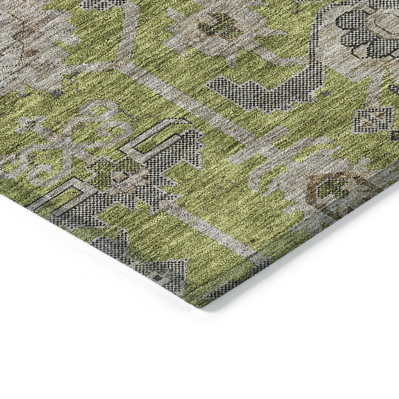 Tapis oriental lavable intérieur gris et gris anthracite 10 pi x 14 pi