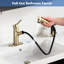Robinet de salle de bain contemporain contemporain - Bouchon rétractable en or brossé, bouchon de bonde escamotable et cuve à plaque pivotante à 360 °