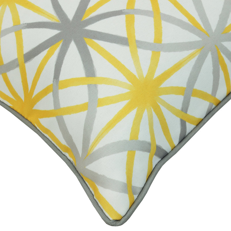 Sunny Citrus Geometric Indoor/Outdoor Reversible Throw Pillow
