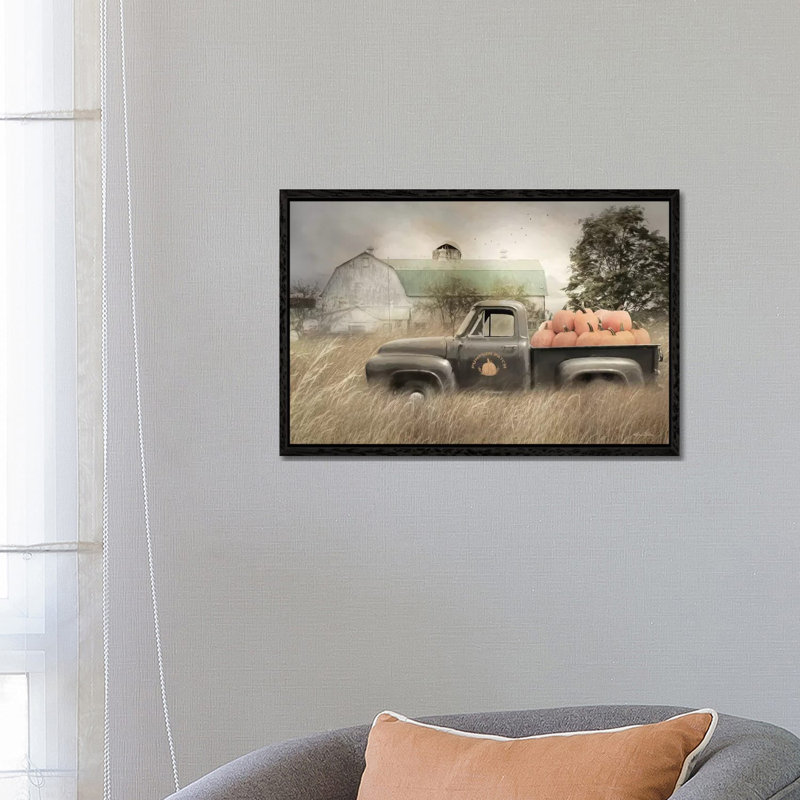 Happy Harvest Truck by Lori Deiter - Print on Canvas, Black Framed, 45.72cm H x 66.04cm W x 3.81cm D