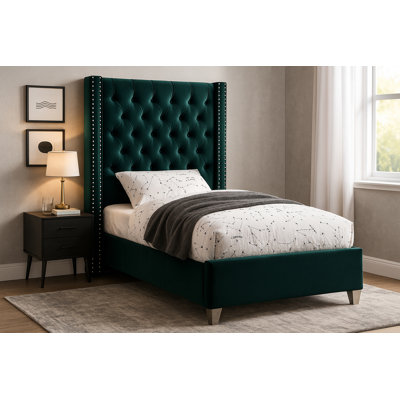 Joclynn Upholstered Wingback Bed