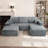 105.7 Inch Cloud Sectional Couch With U-Shaped Chaise, Modern Modular Sofa With Deep Seat, Upholstered For Living Room And Bedroom, No Assembly Required, Corduroy Fabric-1910212358-1910212360